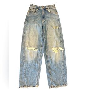 Garage Blue Distressed Baggy Jeans Size 1